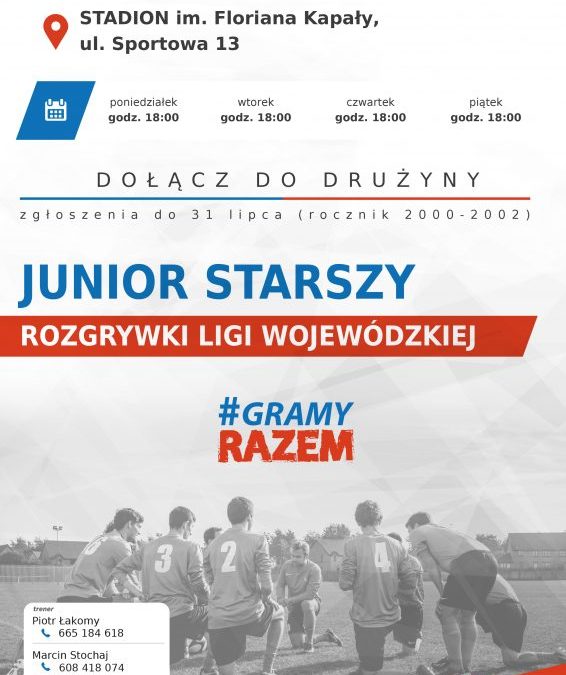 Ruszają treningi juniora starszego!